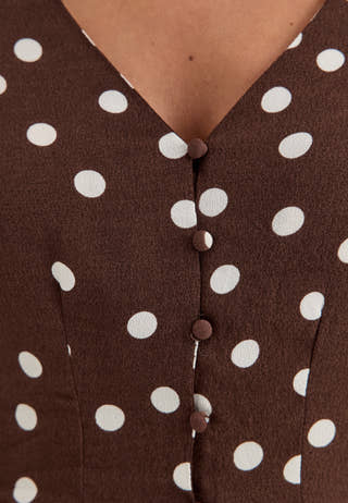 Vmelisa L/S V-NECK BUTTON TOP White