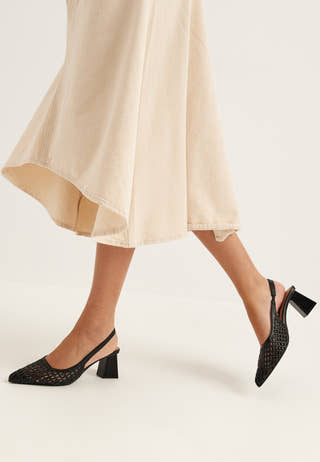 Biamaralyn Slingback Weaved Faux Leather