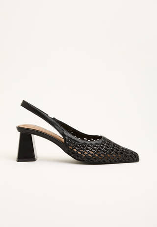Biamaralyn Slingback Weaved Faux Leather