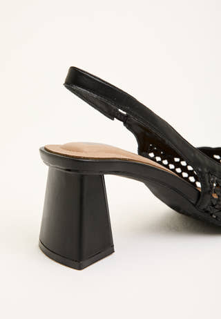 Biamaralyn Slingback Weaved Faux Leather