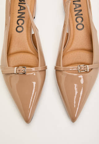 Biabari Pointy Flat Slingback Faux Leather