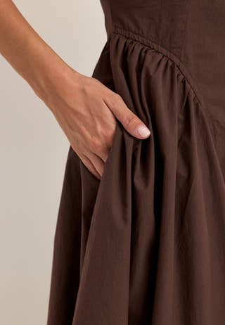 Yasmelvo 2/4 LONG DRESS Brown