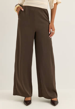 Yaspella Hw Wide Pants Brown