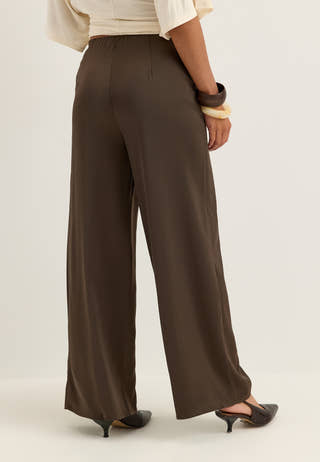 Yaspella Hw Wide Pants Brown
