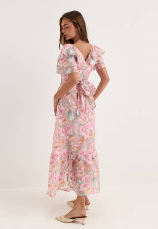 Yasflorina Ss Ankle Dress Pink