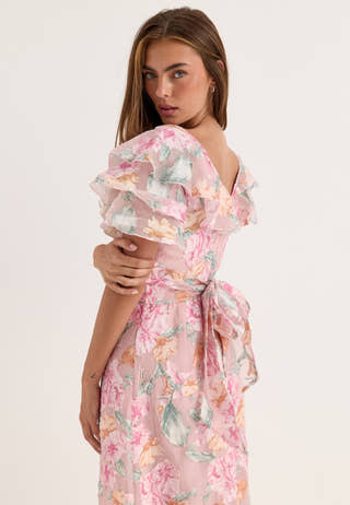 Yasflorina Ss Ankle Dress Pink
