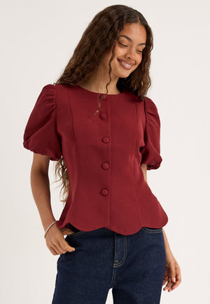 Shaped Blouse Red