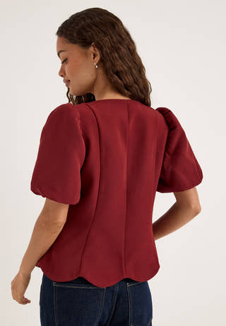 Shaped Blouse Red