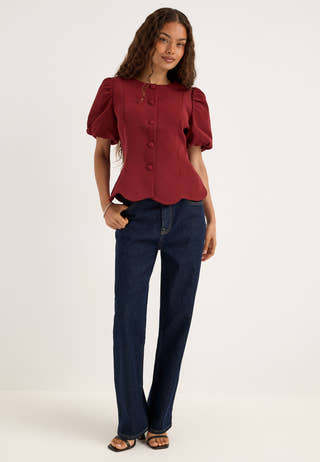 Shaped Blouse Red