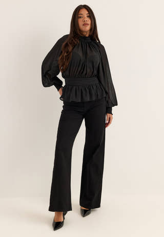 Draped Blouse Black