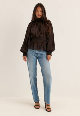 Draped Blouse Brown