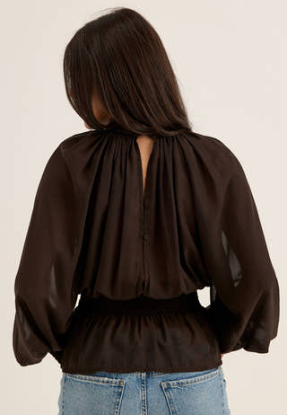 Draped Blouse Brown