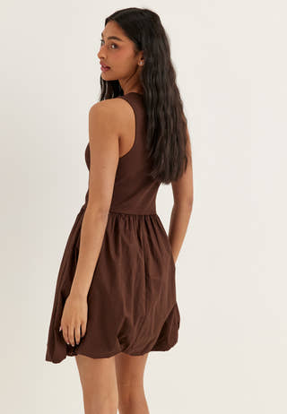 Pcpenya Sl Short Dress Brown