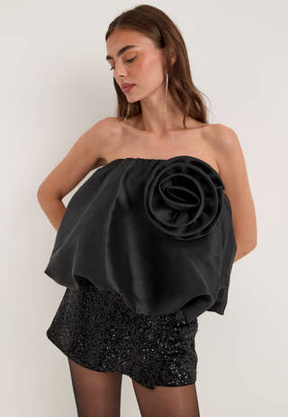 Sequins Skorts Black