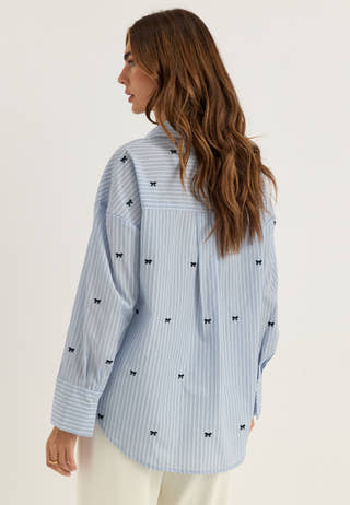 Onloregon Zeidi Ls Bow Shirt Blue