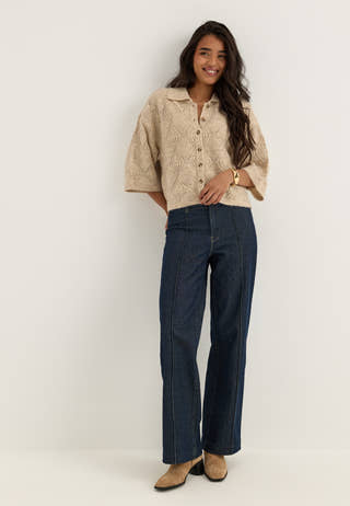 Objkaisa Flora 3/4 LO KNIT CARDIGAN Beige