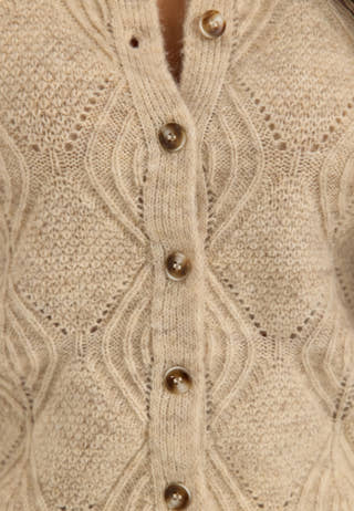 Objkaisa Flora 3/4 LO KNIT CARDIGAN Beige