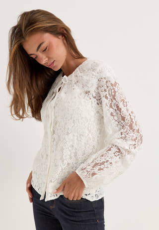 Objlaney L/S LO TOP White