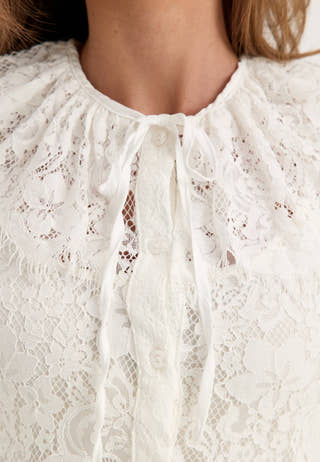 Objlaney L/S LO TOP White