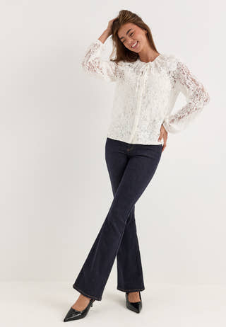 Objlaney L/S LO TOP White