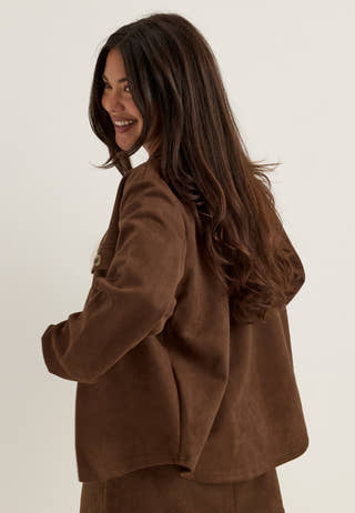 Pcrakel Brushed Shacket Brown