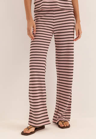 Pcjeya Hw Wide Knit Pant Striped