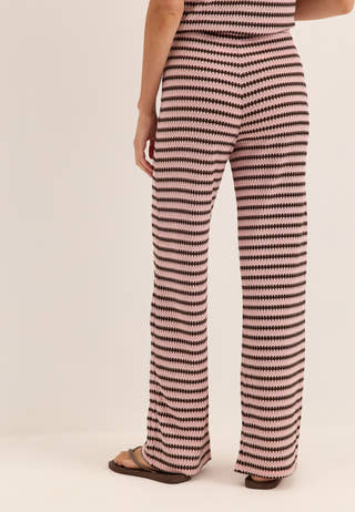 Pcjeya Hw Wide Knit Pant Striped