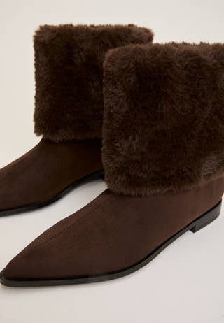 Faux Fur Boot Brown