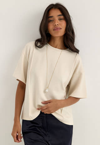 Vitelana O-neck 2/4 SWEAT T SH Beige