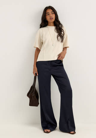 Vitelana O-neck 2/4 SWEAT T SH Beige