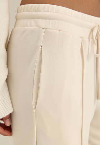 Vitelana Hw Wide Sweat Pants Beige