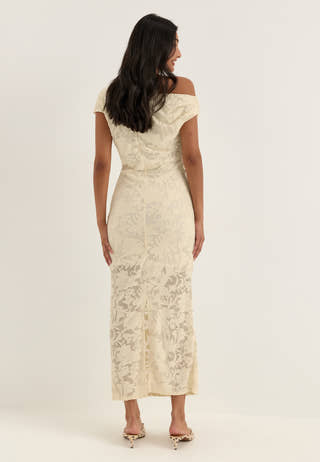 Asymmetric Jacquard Stretch Ankle Dress