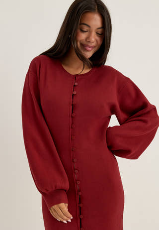 Knitted Midi Dress Red