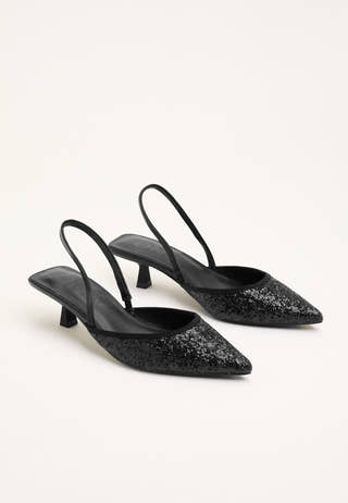 Onlcoco-11 Glitter Slingback Shoes Black