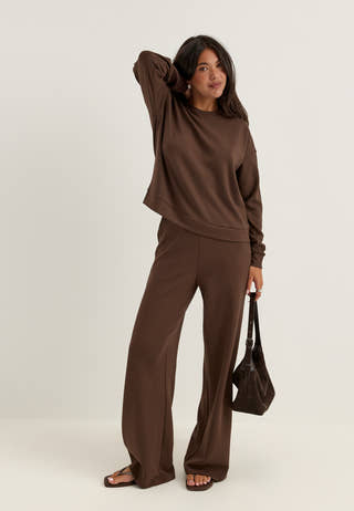 Pcmichelle Scuba Ls Top Brown
