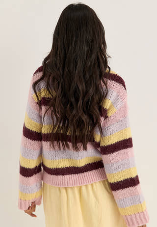 Pcdorthea Ls Chunky Knit Striped
