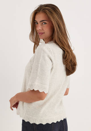 Vinikolina O-neck 2/4 KNIT TOP White