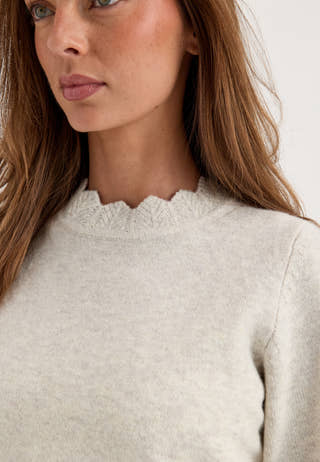 Vinikolina O-neck 2/4 KNIT TOP White