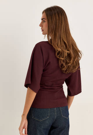 Funnel Neck Top Red