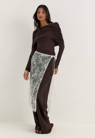 Vialis Wrap Lace Scarf White