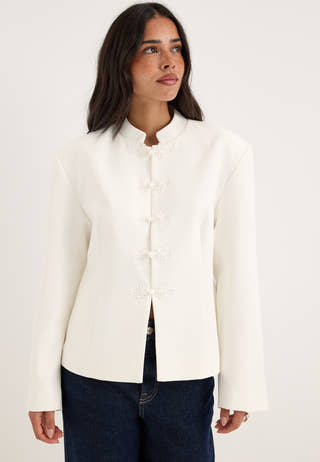 Agraffe Short Blazer White