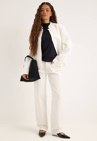Agraffe Short Blazer White
