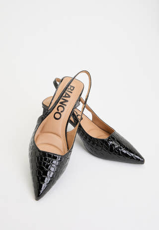 Biamaralyn Slingback Croco Patent Black