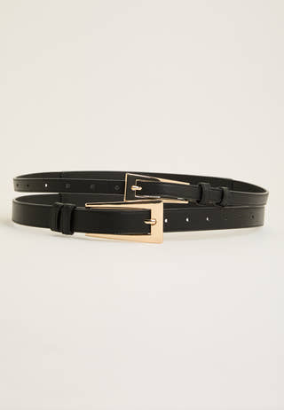 Double Buckle Waist Belt Gold