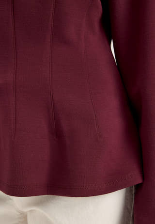 Peplum Long Sleeve top Red
