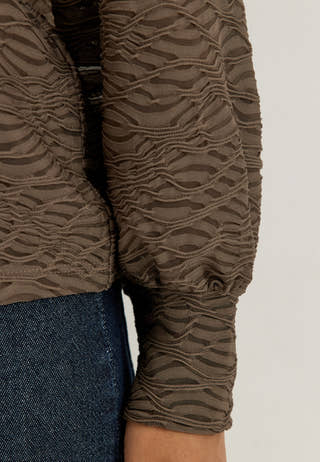 Vifina L/S O-NECK TOP Brown