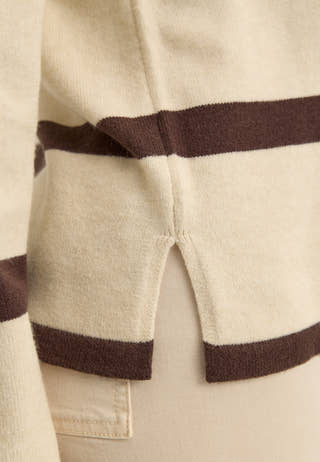 Viril O-neck Oversize L/S KNIT TOP Beige