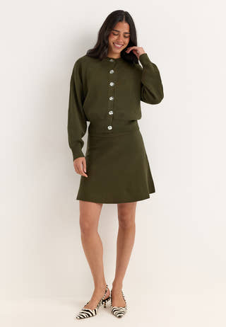 Vmelly Nw Skater Skirt Green
