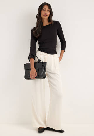 Pcphoebe 3/4 BOATNECK TOP JRS Black