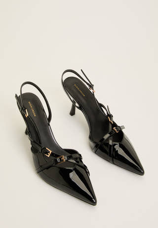 High Shine Buckle Slingback